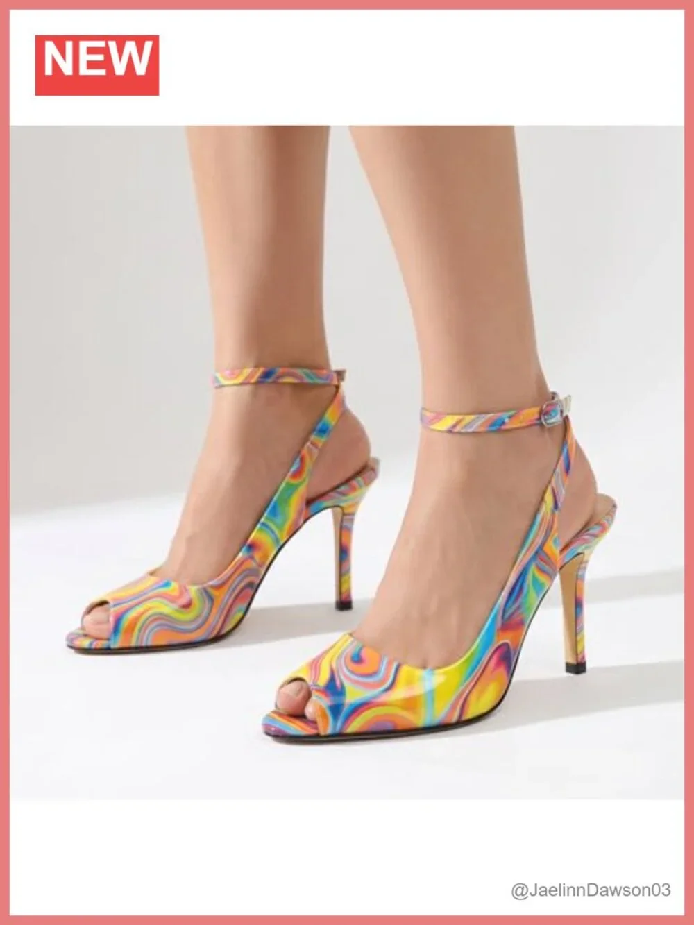 Chic Peep Toe Slingback High Heel Stilettos 3.5 Inch Ankle Strap Faux Leather